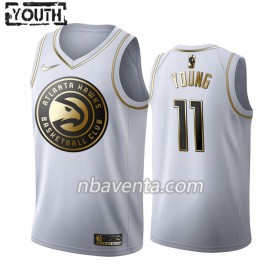 Camiseta Niños Atlanta Hawks Trae Young 11 2019-20 Nike Blanco Golden Edition Swingman